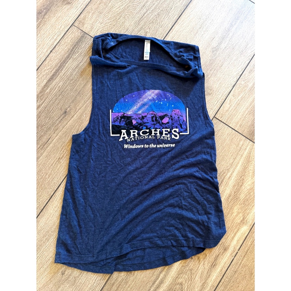Arches National Park Dark Sky Parks Muscle Tank Top Navy Blue L
